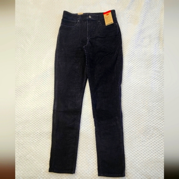 LEVI'S 721 BLACK CORDUROY JEANS WOMENS SIZE 10 MEDIUM  W30 L30 NEW WITH … - Picture 2 of 7